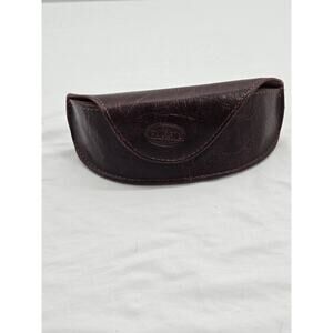 Fossil Brown Leather Glasses Case Magnetic Closure Sunglasses